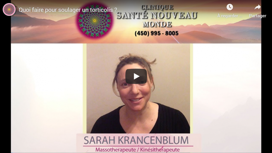 Quoi faire pour soulager un torticolis